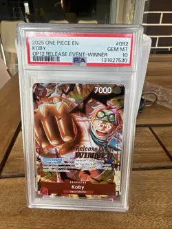 PSA 10 Koby OP12 Release Event - Winner P-092 EN One Piece - Image 1