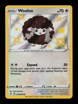 Wooloo SV103/SV122 Shiny Rare Shining Fates Shiny Vault Pokemon Cards - Image 1