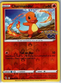 Charmander 008/078 Reverse Holo Pokemon GO - Pokemon Card - NM - Image 1