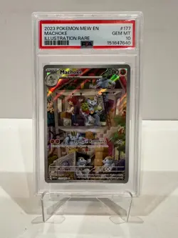2023 Pokemon Machoke 177/165 Scarlet & Violet 151 Holo Illustration Rare PSA 10 - Image 1