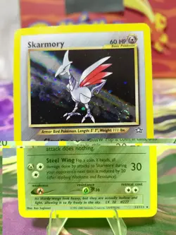 Pokemon TCG Skarmory Neo Genesis Holo RareCard 13/111 VERY LIGHT PLAY WITH SWIRL - Image 1