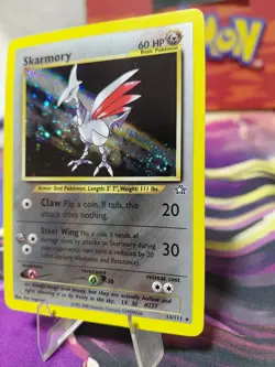 Pokemon TCG Skarmory Neo Genesis Holo RareCard 13/111 VERY LIGHT PLAY WITH SWIRL - Image 2