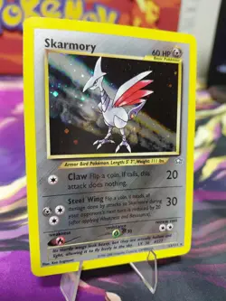 Pokemon TCG Skarmory Neo Genesis Holo RareCard 13/111 VERY LIGHT PLAY WITH SWIRL - Image 3