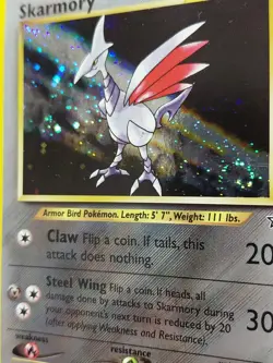 Pokemon TCG Skarmory Neo Genesis Holo RareCard 13/111 VERY LIGHT PLAY WITH SWIRL - Image 4