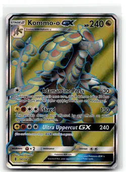 Kommo-o GX (Full Art) 141/145 Holo Ultra Rare Guardians Rising Pokemon NM b6 - Image 1