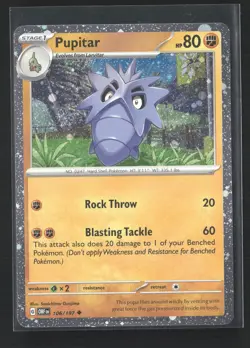 Pokemon SV03: Obsidian Flames #106/197 Pupitar Cosmos Holo - Image 1