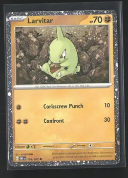 Pokemon SV03: Obsidian Flames #105/197 Larvitar Cosmos Holo - Image 1