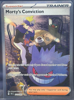 Pokemon TCG Trainer Morty's Conviction SIR 211/162 SV05 Temporal Forces Gengar - Image 1