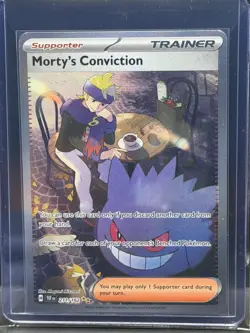 Pokemon TCG Trainer Morty's Conviction SIR 211/162 SV05 Temporal Forces Gengar - Image 3