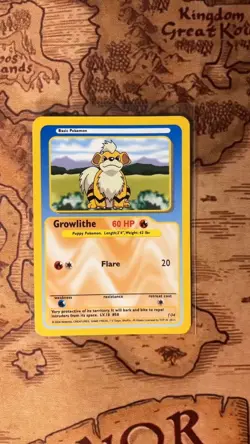 Pokemon TCG Funskool Indian Growlithe Card - Image 1