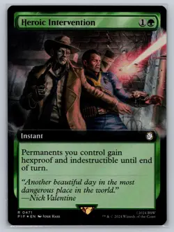 MTG Fallout Extended Art Foil #471 Heroic Intervention Rare Instant - Image 1