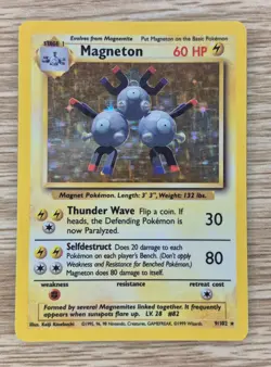 Magneton 9/102 Holo Rare Base Set - Pokemon Card WOTC - MP - Image 1