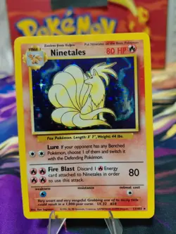 Pokemon TCG Ninetales Base Set Holo Unlimited Rare Card 12/102 WOTC LP/MP - Image 1