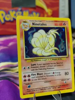 Pokemon TCG Ninetales Base Set Holo Unlimited Rare Card 12/102 WOTC LP/MP - Image 3