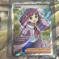 2024 Pokemon Stellar Crown Lacey Full Art Ultra Rare Holo Trainer Card 166/142 - Image 1