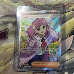 2024 Pokemon Stellar Crown Lacey Full Art Ultra Rare Holo Trainer Card 166/142 - Image 4
