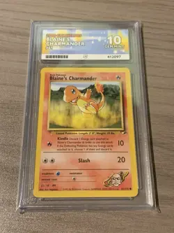 Pokemon TCG Card Blaine's Charmander 61/132 Gym Heroes Ace 10 GEM MINT POP 1 - Image 1