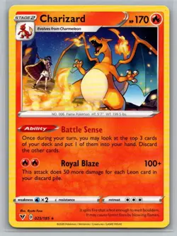 Charizard 025/185 Rare Vivid Voltage Pokemon NM - Image 1