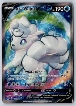 Alolan Vulpix V 173/195 Ultra Rare Silver Tempest Pokemon - Image 1