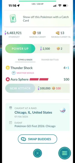 Pokemon Go Shiny Legendary Raikou ( Chicago Background) - Image 2