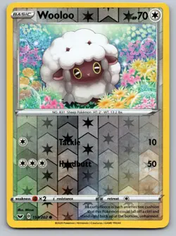 Wooloo 153/202 Common Sword & Shield Pokemon Reverse Holo Near Mint - Image 1