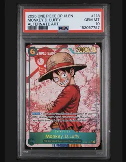 ONE PIECE OP13-118 LUFFY ALT ART PSA 10 - Image 1