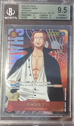One Piece Romance Dawn Shanks SCR Alt Art Japanese Op01-120 Beckett 9.5 - Image 1