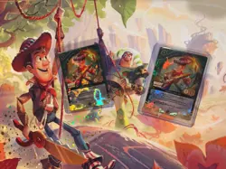 Ravensburger Disney Lorcana Floodborn Woody 215/204 Enchanted Foil x2 EN - Image 1
