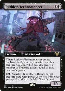Ruthless Technomancer - Extended Art Kamigawa: Neon Dynasty Commander NM MTG - Image 1