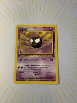 Gastly 1st Edition RARE Fossil Set TCG Pokemon Card 33/62 1999 Vintage NM - Image 2