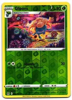 Gloom 002/196 - 🌊 Lost Origin Uncommon Pokemon TCG Reverse Holo 🖤 - MP - Image 1