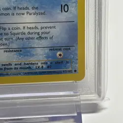 Squirtle 63/102 Pokemon Card - Base Set 1999 TCG PSA 10 GEM MINT - Image 4