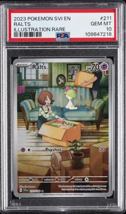 2023 POKEMON SVI EN-SCARLET & VIOLET ILLUSTRATION RARE #211 RALTS PSA 10 - Image 1