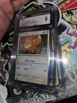 Pokemon TCG Destined Rivals - Eevee SVP 200 Black Star Promo (Cosmo Holo) PSA 9 - Image 1