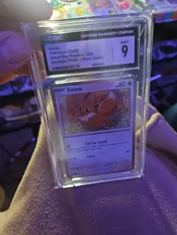 Pokemon TCG Destined Rivals - Eevee SVP 200 Black Star Promo (Cosmo Holo) PSA 9 - Image 2