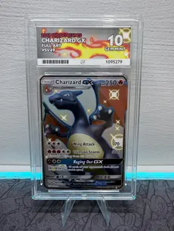 Pokemon TCG Charizard GX Hidden Fates Holo Ace 10 SV49/SV94 Perfect Subgrades - Image 1