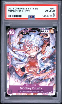 2024 ONE PIECE STARTER DECK ST18-PURPLE MONKEY D. LUFFY MONKEY D. LUFFY PSA 10 - Image 1