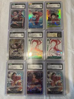 8 CGC 10 and 1 CGC Pristine Jpn One Piece Luffy Slabs (See Pics and description) - Image 1