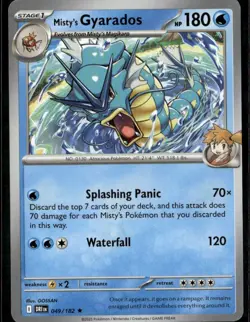 Misty's Gyarados Non holo Rare Deck Exclusives 049/182 Water Pokemon Card - Image 1