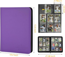 9 Pockets Card Binder,Premium Zip Trading Card Binder,540 Double Sided Pocket PU - Image 2