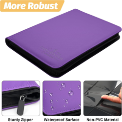 9 Pockets Card Binder,Premium Zip Trading Card Binder,540 Double Sided Pocket PU - Image 3
