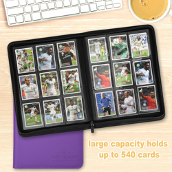 9 Pockets Card Binder,Premium Zip Trading Card Binder,540 Double Sided Pocket PU - Image 4