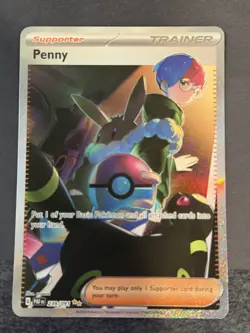 Pokemon TCG Penny Paldean Fates Trainer Holo Card 239/091 - Image 1