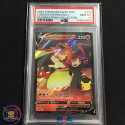 Lance's Charizard V HOLO SWSH133 (PSA 10 GEM MINT) PROMO Pokemon Cards - Image 1