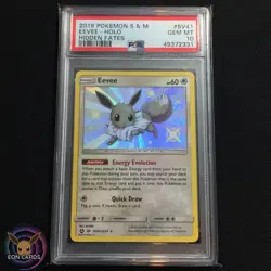 Shiny Eevee HOLO SV41/SV94 (PSA 10 GEM MINT) Hidden Fates Pokemon Cards - Image 1