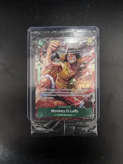 Monkey.D.Luffy P-135 Winner Stamp OP16 Pre-Release Event Promo Card Sealed - Image 1