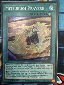 MITSURUGI PRAYERS SECRET RARE L26D-ENM14 NEAR MINT YUGIOH - Image 1