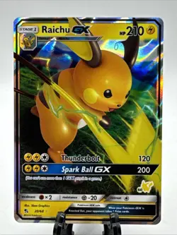 Pokemon Raichu GX Ultra Rare Holo Card Hidden Fates 20/68 210 HP English - Image 1
