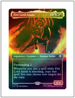 Fire Lord Azula, Borderless Art Foil, Avatar, Magic the Gathering MTG NM - Image 1