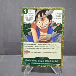One Piece CCG Bandai Luffy Event OP13-040 I Know You're Strong... All Out - Image 1